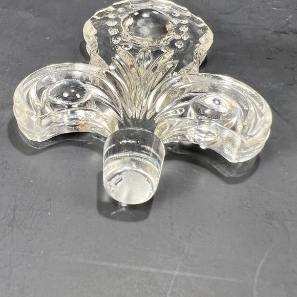 Vtg LE Smith Co Perfume Bottle Fleur de Lis Vanity Beaded Medallion 40s - Picture 14 of 16